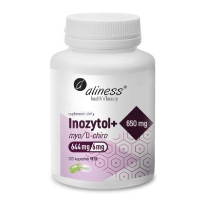 Aliness Inozytol myo/D-chiro 650 mg + witamina B6, 100 kaps.