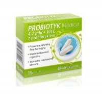 PROBIOTYK Medica 4,2 Mld+Vit C Z Prebiotykiem 15 kapsułek