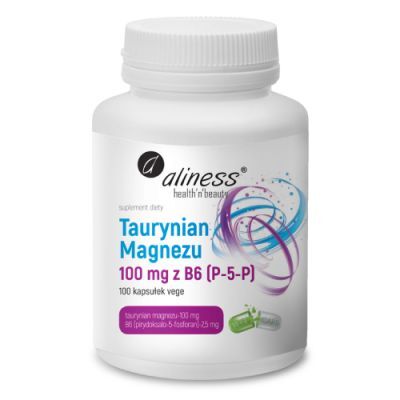 ALINESS Taurynian Magnezu 100 mg + B6 (P-5-P) 100 kapsułek