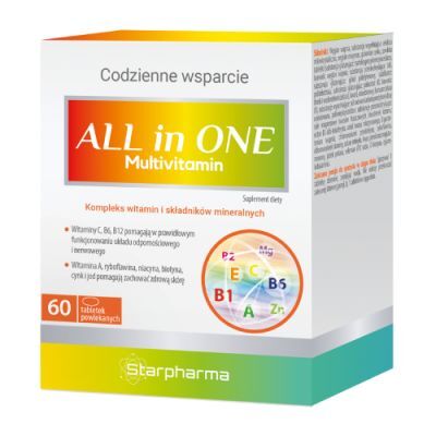 ALL in ONE Multivitamin kompleks witamin i składników mineralnych, 60 tabl.