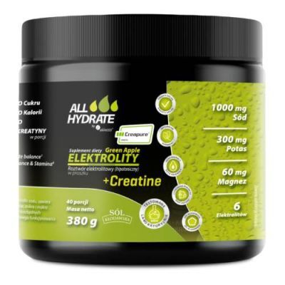 ALLHydrate Elektrolity + Creatine o smaku zielonego jablka, 380 g