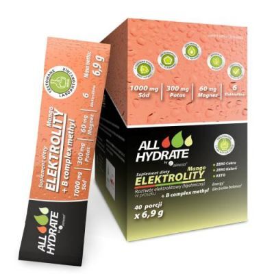 ALLHydrate Elektrolity Mango + B complex methyl, 40 sasz. x 6,9 g