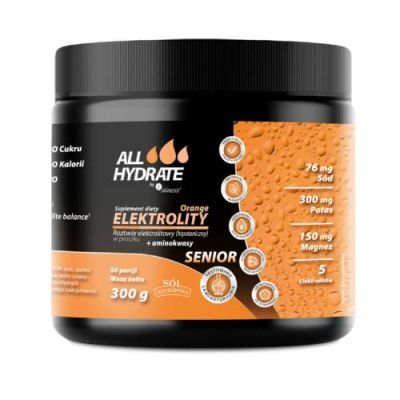 AllHydrate Elektrolity Senior o smaku pomarańczowym, 300 g