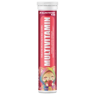 Allnutrition Kids Multivitamin Multiwitamina dla dzieci o smaku jabłkowo-wiśniowym, 20 tabl. mus.