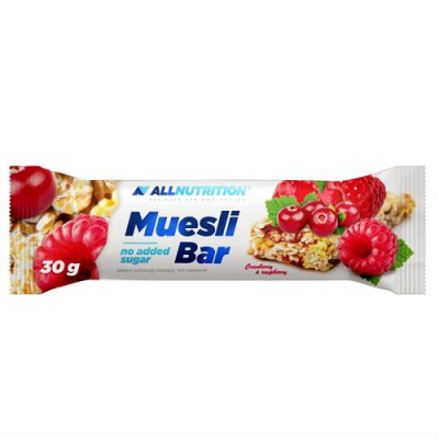 ALLNUTRITION MUESLI BAR baton bez cukru ŻURAWINA I MALINA 30 g