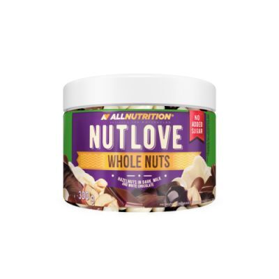 ALLNUTRITION NutLove WholeNuts Orzechy laskowe w ciemnej, mlecznej i białej czekoladzie, 300g