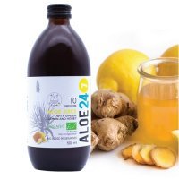 ALOE 24 7 Organiczny sok z aloesu Ferox cytryna-imbir-miód 500 ml  DATA WAŻNOŚCI 16.03.2023