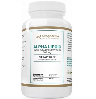 ALTO PHARMA Alpha Lipoic Acid Kwas ALFA-LIPONOWY 600 mg Vege 60 kapsułek