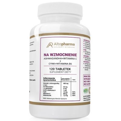 ALTO PHARMA Na Uspokojenie - Ashwagandha + Magnez + Witamina B6 120 tabletek