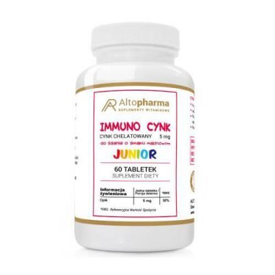 ALTOPHARMA Immuno Cynk Junior o samku malinowym, 60 tabl. do ssania