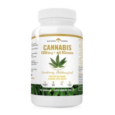 ALTOPHARMA Natural Herbs Cannabis CBD 10 mg + Wit D3 4000IU, 60 tabl.