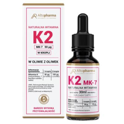 Altopharma Naturalna Witamina K2 MK-7 50 µg krople w oliwie z oliwek, 30 ml
