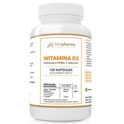 ALTOPHARMA Witamina D3 Cholekalcyferol z lanoliny, 120 kaps.
