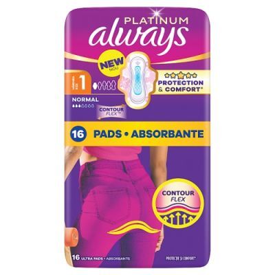 Always Platinum Normal (rozmiar 1) Podpaski ze skrzydełkami, 16 szt.