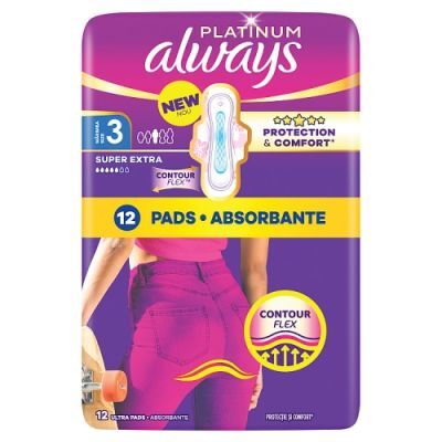 Always Platinum Podpaski Super Extra Rozmiar 3, 12 szt.