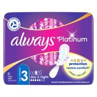 ALWAYS Platinum Ultra Day &amp; Night Podpaski ze skrzydełkami, 6 szt.