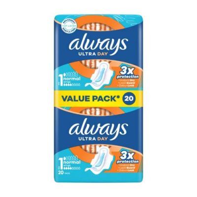 Always Podpaski Ultra Day Normal rozmiar 1 ze skrzydełkami, 20 szt.