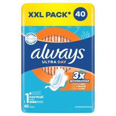 Always Ultra Day Normal Podpaski ze skrzydełkami rozmiar 1, 40 szt.