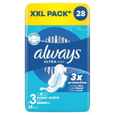 Always Ultra Day Super Extra Podpaski ze skrzydełkami rozmiar 3, 28 szt.