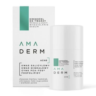 AMADERM Acne Kremożel do twarzy Regulujący wydzielanie sebum, 50 ml