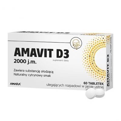 AMAVIT D3 2000 j.m. 60 tabletek ulegających rozpadowi w jamie ustnej
