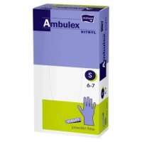 Ambulex Nitryl Rękawice jednorazowe nitrylowe bezpudrowe fioletowe rozmiar S, 100 szt.