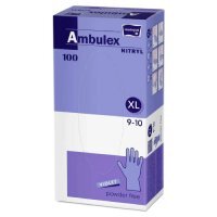 Ambulex Nitryl Rękawice jednorazowe nitrylowe bezpudrowe fioletowe rozmiar XL, 100 szt.