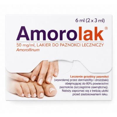 Amorolak 50 mg/ml Lakier do paznokci leczniczy, 2 x 3 ml