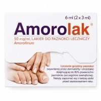 Amorolak 50 mg/ml Lakier do paznokci leczniczy, 2 x 3 ml