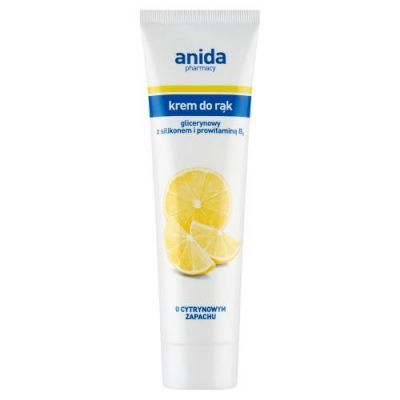 Anida Glicerynowy krem do rąk z silikonem i prowitaminą B5 o zapachu cytrynowym, 100 ml