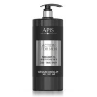 APIS Action For Men 3in1 nawilżający żel do mycia ciała twarzy i włosów, 1000ml