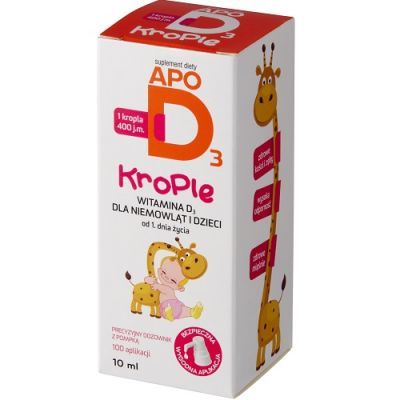 APO D3 krople 400 j.m. 10 ml witamina D dla niemowląt