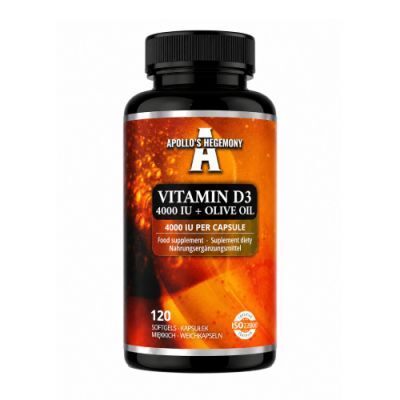 Apollo's Hegemony Vitamin D3 4000 IU + Olive Oil, 120 kaps.
