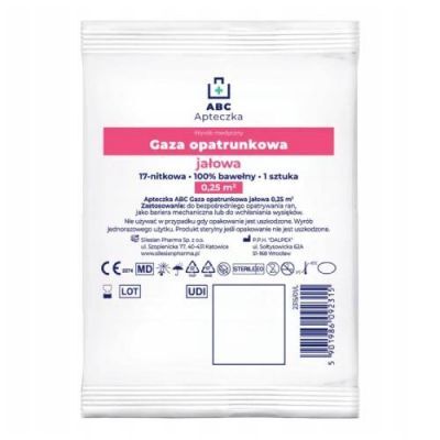 Apteczka ABC Gaza opatrunkowa jałowa 17 nitkowa, 0,25 m2, 1 szt.