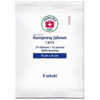 Apteczka ABC Kompresy jałowe z gazy 17-nitkowe 12 warstw 9cm x 9cm, 3szt.