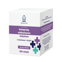 Apteczka ABC Kompresy włókninowe niejałowe 4-warstwowe 10 cm x 10 cm, 100 szt.