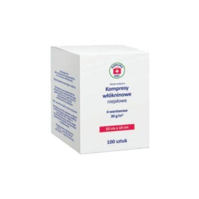 Apteczka ABC Kompresy włókninowe niejałowe 4-warstwowe 10cmx10cm, 100szt.