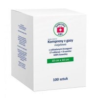 Apteczka ABC Kompresy z gazy niejałowe 17-nitkowe 8 warstw 10cm x 10cm, 100szt.