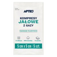 APTEO CARE Kompresy jałowe z gazy 5x5cm, 5 sztuk