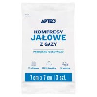 APTEO CARE Kompresy z gazy jałowe 7x7 cm 3 sztuki, na rany
