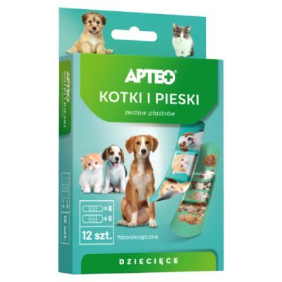 APTEO CARE Plastry dla dzieci kotki i pieski, 12 szt.