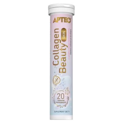 Apteo Collagen Beauty Skin Kolagen smak mango-brzoskwinia, 20 tabl. musujących