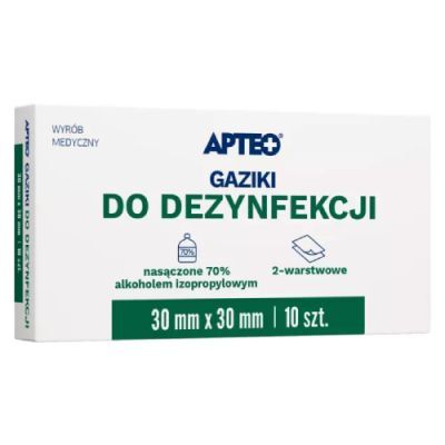 Apteo Gaziki do dezynfekcji 30 x 30 mm, 10 szt.
