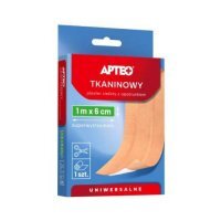 APTEO Plaster tkaninowy cielisty z opatrunkiem 1 m x 6 cm, 1 sztuka