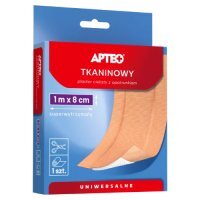 APTEO Plaster tkaninowy cielisty z opatrunkiem 1 m x 8 cm, 1 sztuka