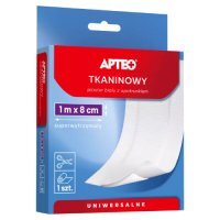 APTEO Plaster tkaninowy z opatrunkiem 1 m x 8 cm, 1 sztuka