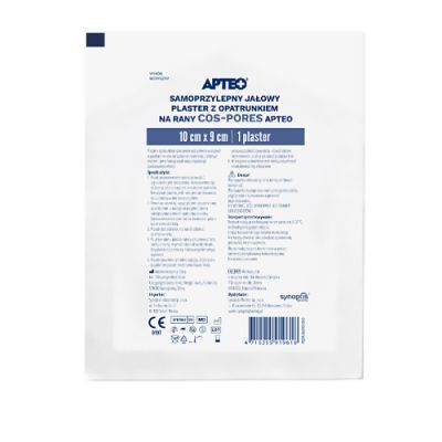 Apteo Samoprzylepny jałowy plaster z opatrunkiem na rany 10 cm x 9 cm, 1 szt.