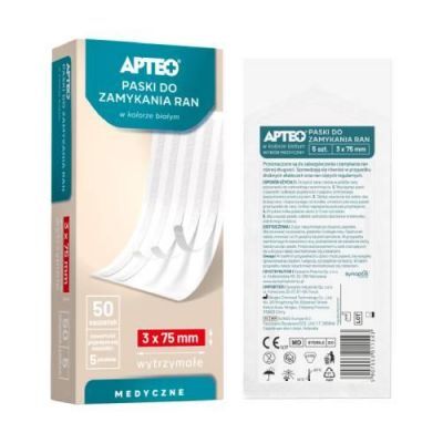 APTEO Sterylne paski do zamykania ran, 3x75mm, 5 pasków