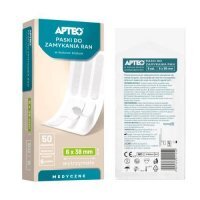 APTEO Sterylne paski do zamykania ran 6x38mm, 6 pasków