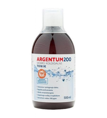ARGENTUM200 Srebro koloidalne TONIK 100 ppm 500 ml